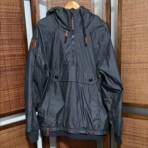 Naketano Blue Hooded Windbreaker Jacket XL